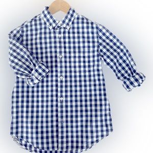 Crewcuts Boys’ Poplin/Gingham button-down shirt. Size 10  Such a handsome shirt!